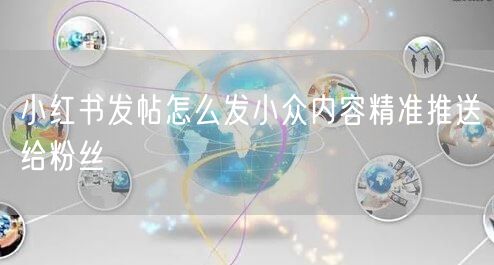 小红书发帖怎么发小众内容精准推送给粉丝