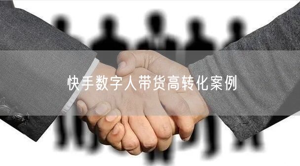 快手数字人带货高转化案例