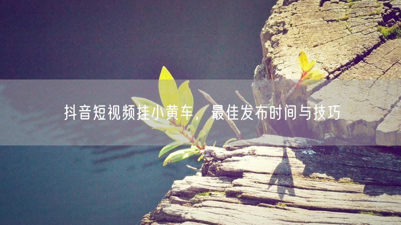 抖音短视频挂小黄车，最佳发布时间与技巧