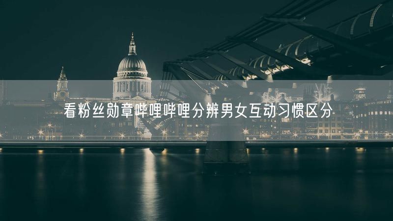 看粉丝勋章哔哩哔哩分辨男女互动习惯区分