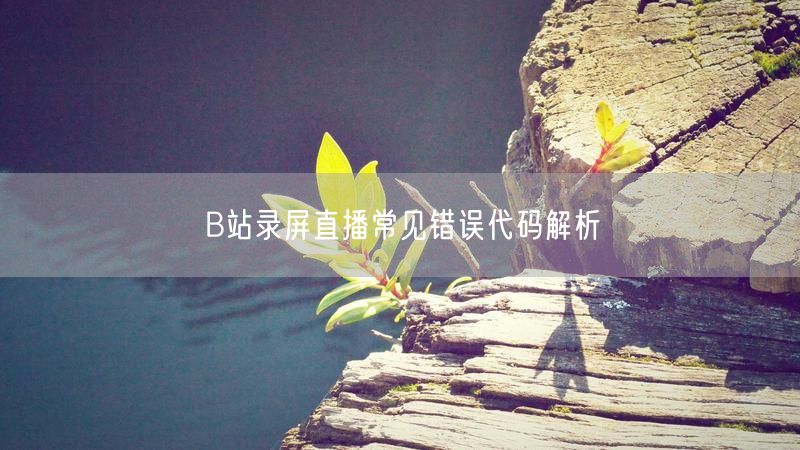 B站录屏直播常见错误代码解析
